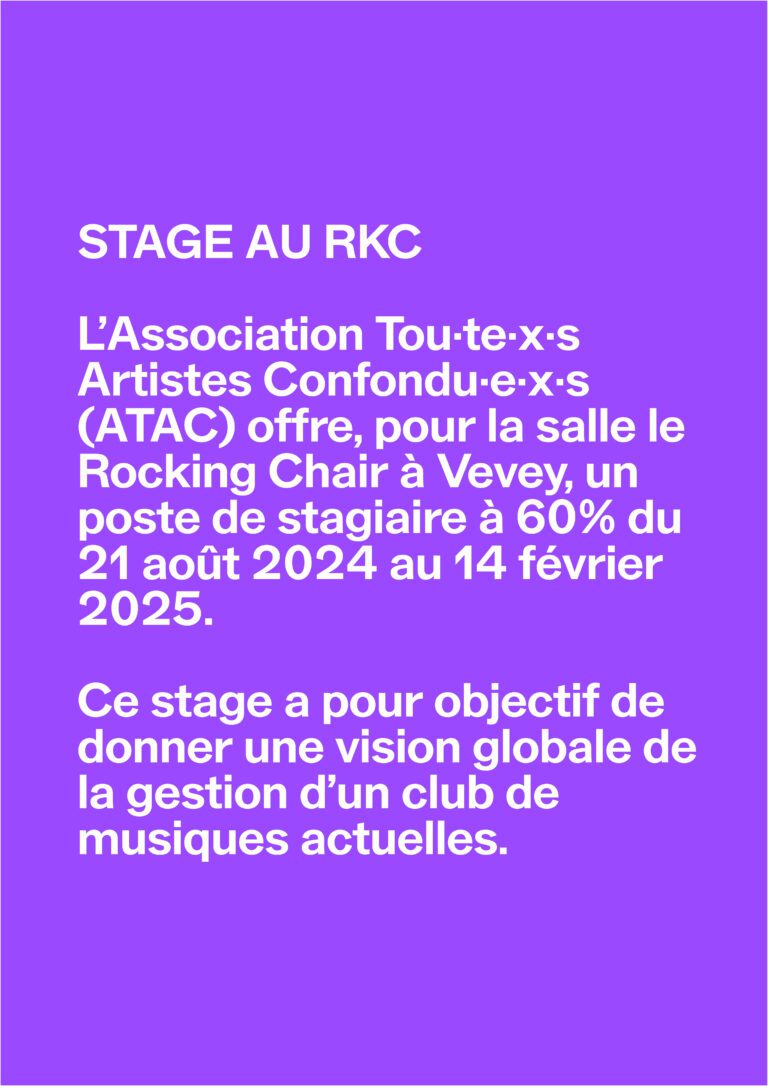 ! OFFRE DE STAGE ! - Rocking Chair Vevey